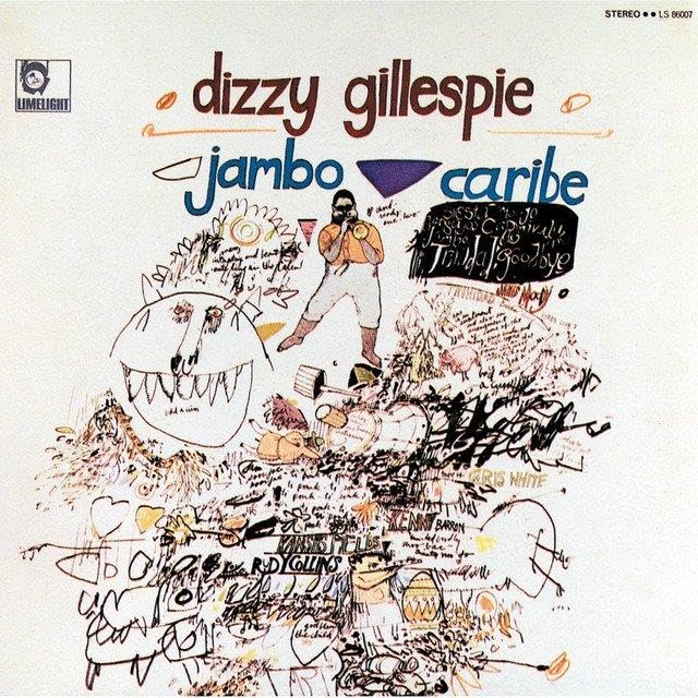 CD cover for Dizzy Gillespie’s “Jambo Caribe” with colorful, abstract art.