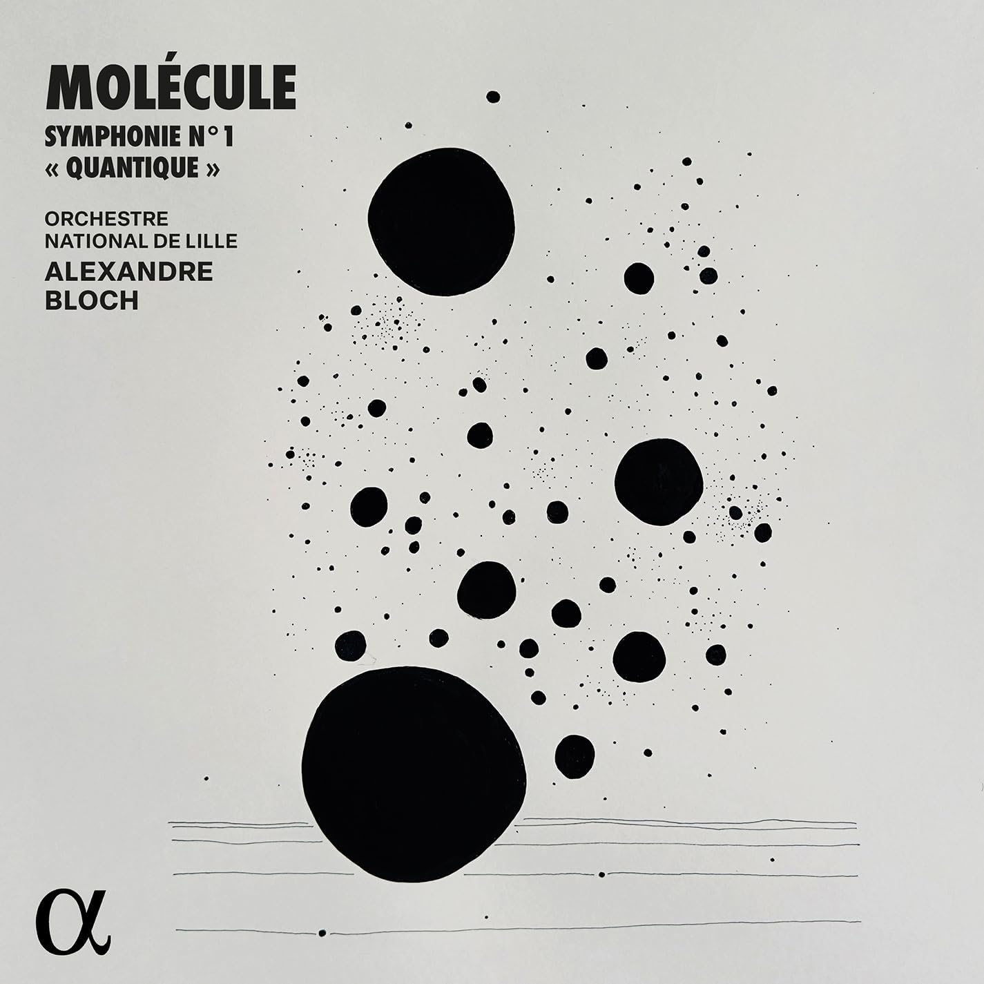 Vinyl record cover: black circles on a white background with text.
