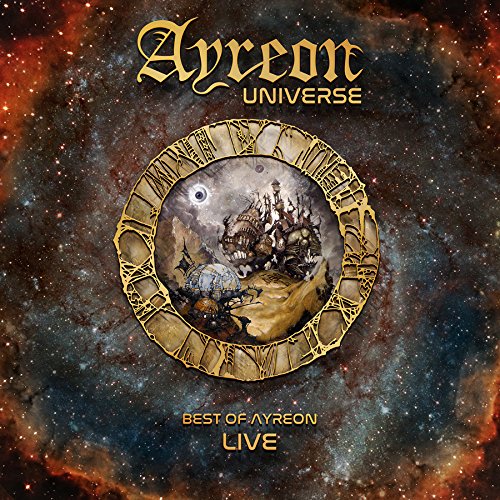 Ayreon Universe CD cover: ornate frame with a fantastical cityscape inside.