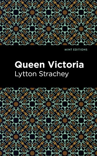 Book cover for “Queen Victoria” by Lytton Strachey, patterned teal background.