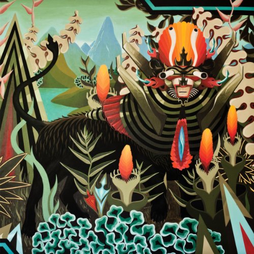 Stylized album cover featuring a black, horned creature in a green landscape.