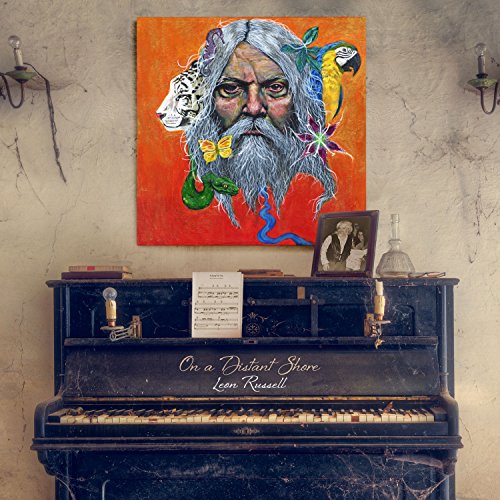 CD cover: painted portrait of Leon Russell with animal imagery.