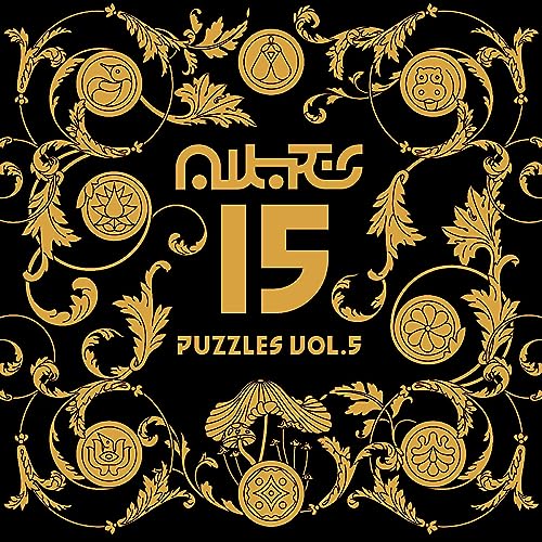 Black record cover with gold ornate design, “15” and “Puzzles Vol.5”.