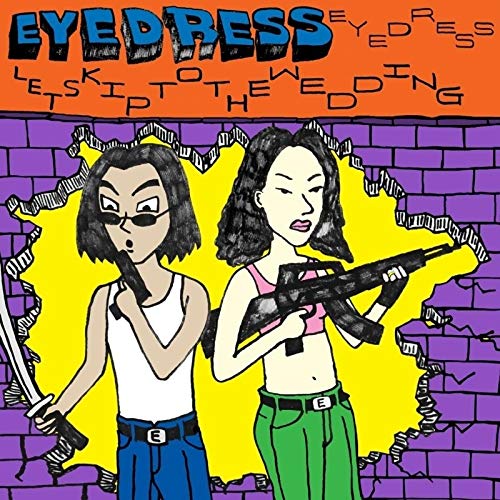 Album cover: cartoon of two people with guns against a brick wall.