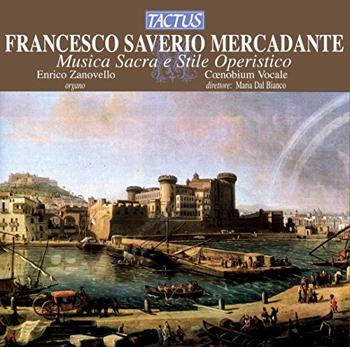 CD cover: coastal city painting, text naming composer Francesco Saverio Mercadante.