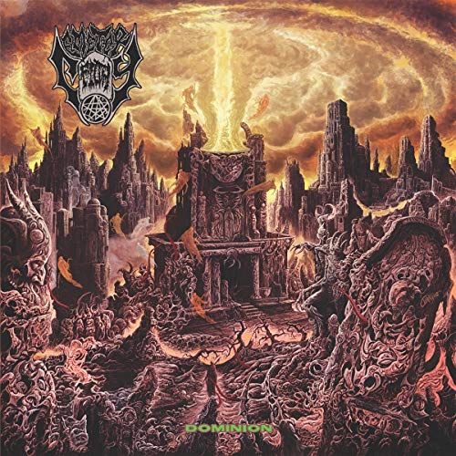 Dark fantasy album cover with a gothic castle and demonic figures.