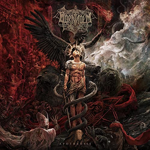 Dark fantasy album cover with winged figures, snakes, and monstrous faces.
