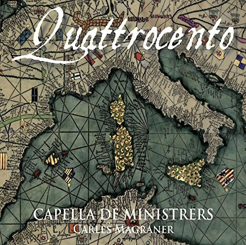 CD cover featuring a vintage map with text “Quattrocento” and artist names.