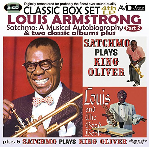 Louis Armstrong CD cover featuring the musician with his trumpet.
