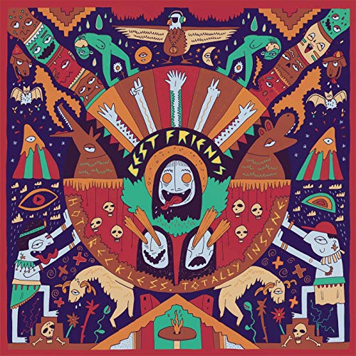 CD cover with surreal, colorful illustration of faces, creatures, and text.