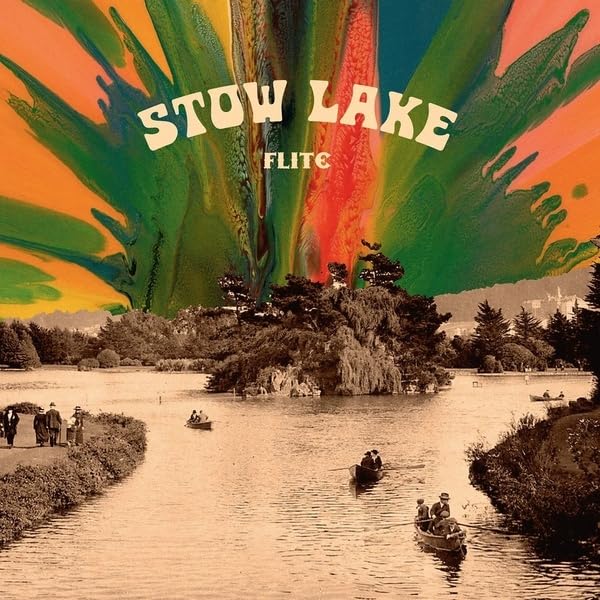 Album cover: lake scene with colorful, radiating paint-like burst above.