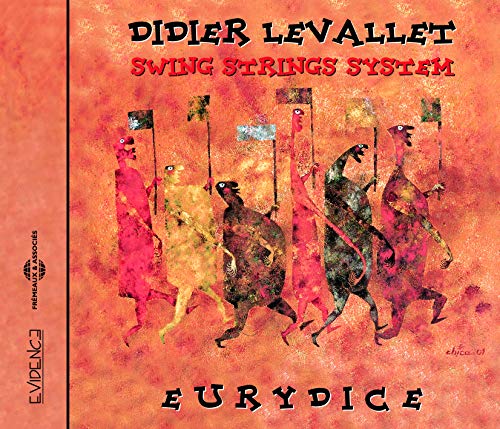 CD cover: abstract painting of figures with string instruments.