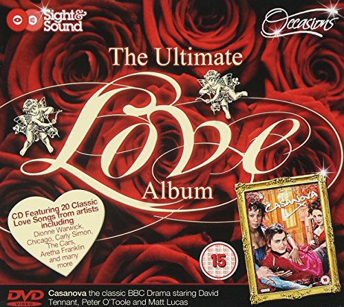 CD/DVD album cover featuring red roses, cherubs, and the word "Love".
