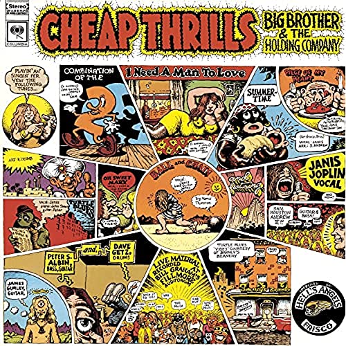 Colorful comic-style album cover for Janis Joplin & Big Brother's "Cheap Thrills.