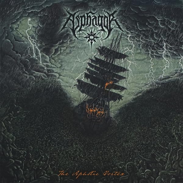 Dark album cover featuring a stormy seascape with a sailing ship.