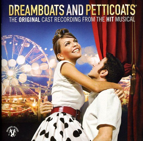 Dreamboats and Petticoats CD cover featuring a couple and fairground lights.