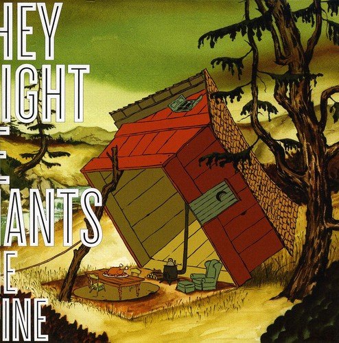 Album cover for They Might Be Giants’ “Spine” featuring a tilted house.