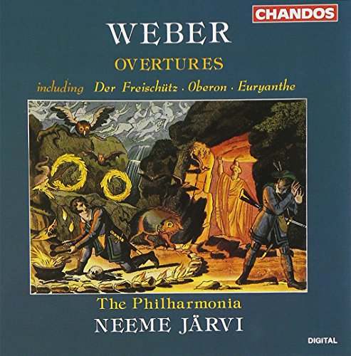 CD cover for Weber’s Overtures, featuring a dramatic, painted scene.