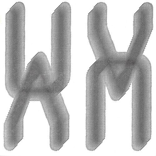 Black and white abstract graphic of letters "W" and "M".
