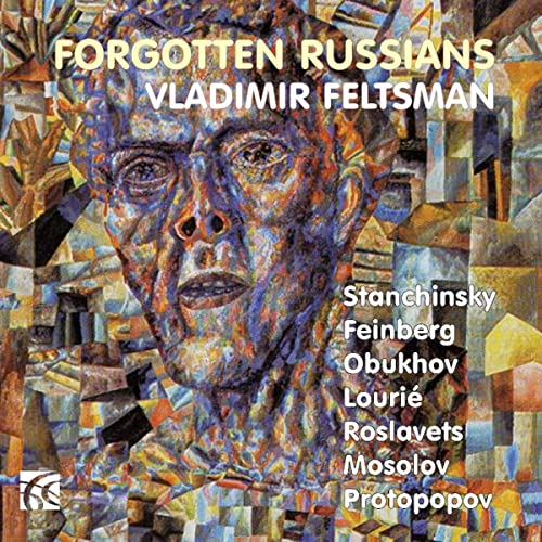 CD cover featuring a colorful, abstract portrait of a man in glasses.