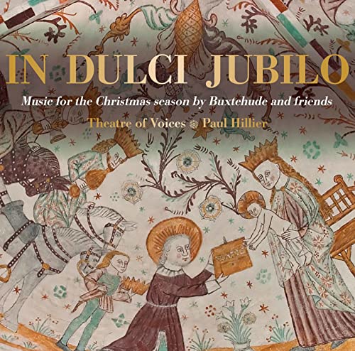 CD cover: Medieval illustration of musicians with text “In Dulci Jubilo”.