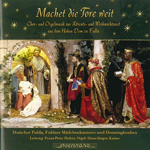 CD cover: Nativity scene with figures, text in German, and green foliage.