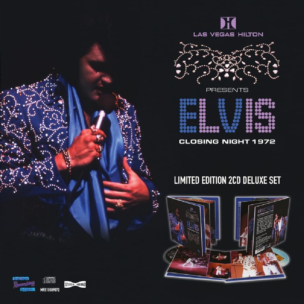 CD cover for Elvis Presley’s 1972 Las Vegas closing night concert.