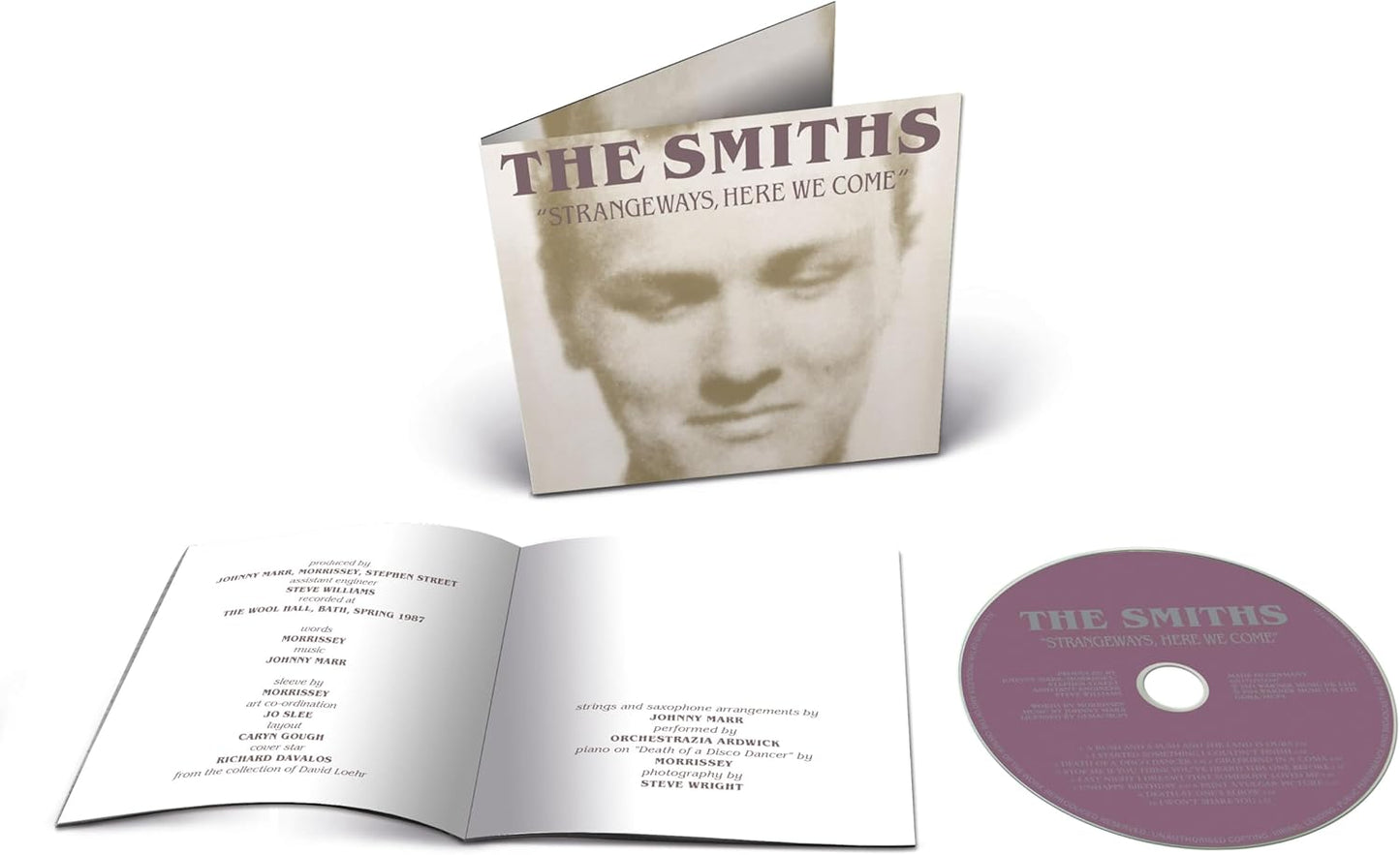 The Smiths “Strangeways, Here We Come” CD case and disc with black and white photo.