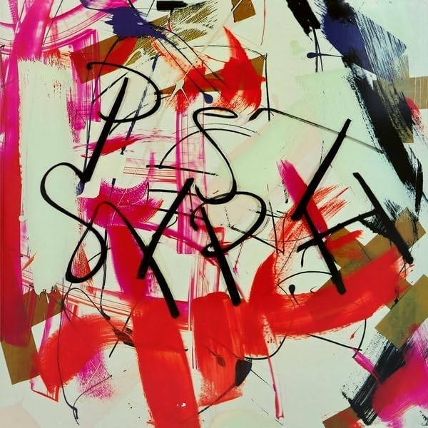 CD cover with abstract expressionist painting in red, pink, and black.