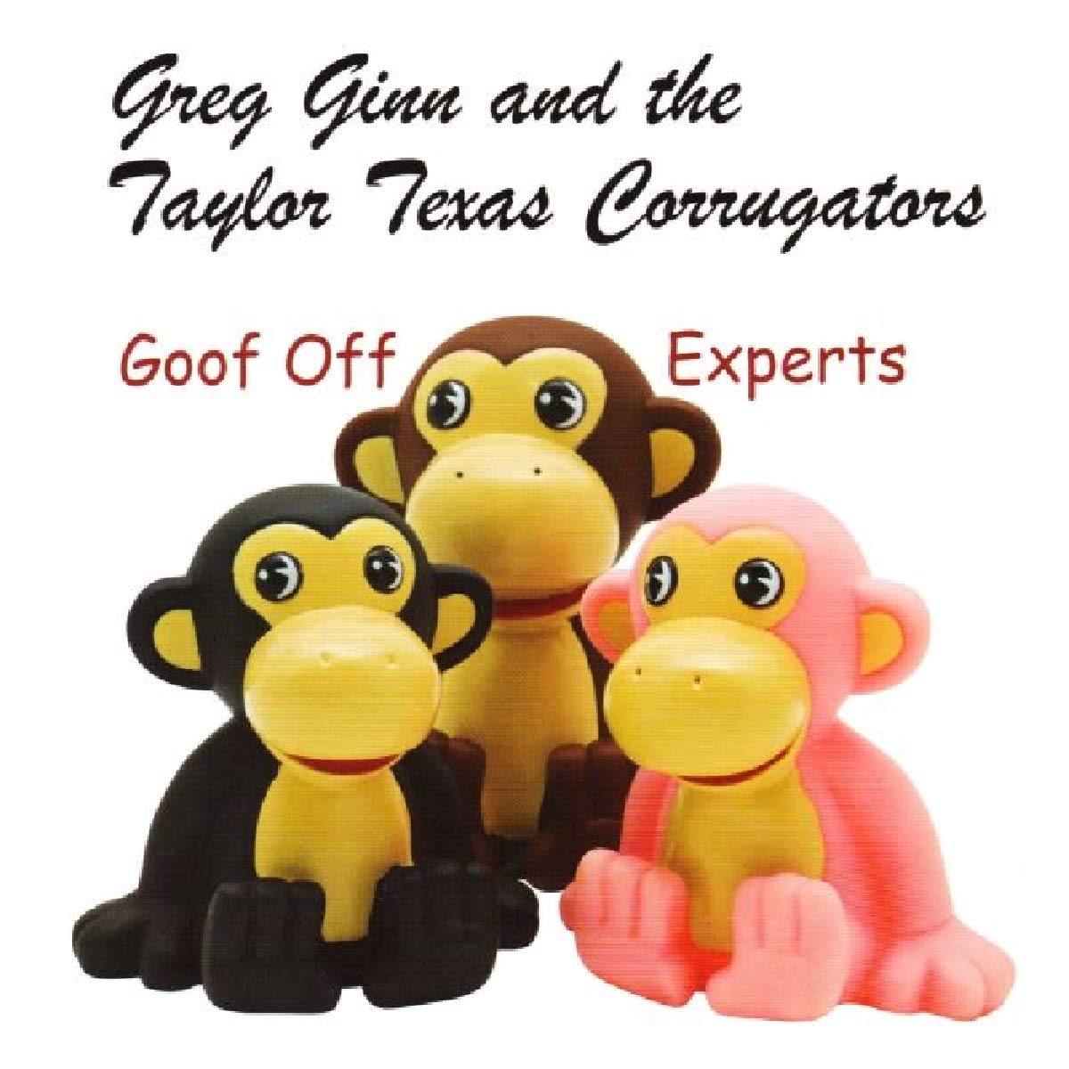 CD cover featuring three plastic toy monkeys in brown, yellow, and pink.