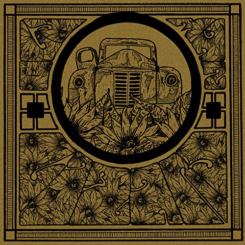CD cover with ornate, brown-toned illustration of a vintage truck and plants.