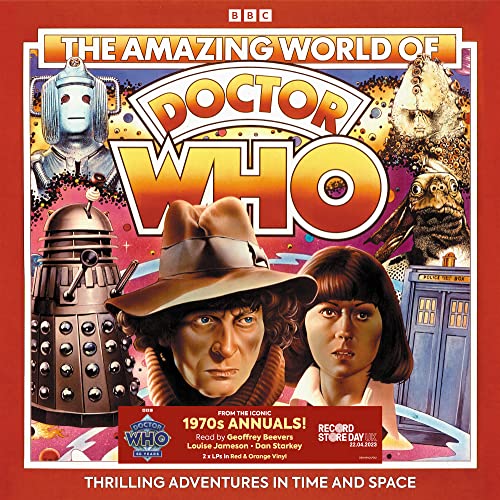 Doctor Who album cover featuring the Doctor, companions, and villains.