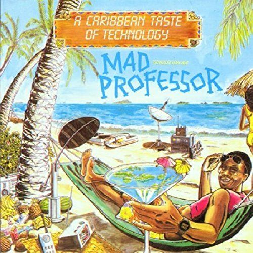CD cover: beach scene with people, technology, and tropical drinks.