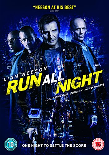 Run All Night" Blu-ray cover featuring Liam Neeson and Joel Kinnaman.