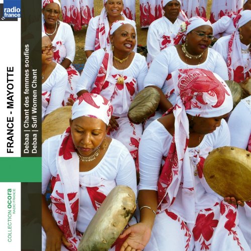 CD cover featuring a group of women in white and red garments with drums.