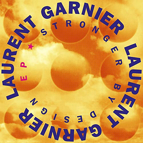 Vinyl record cover with orange and blue concentric circles, text "Laurent Garnier".
