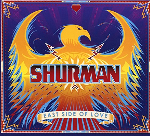 CD cover: golden eagle with red heart, text “Shurman - East Side of Love”.