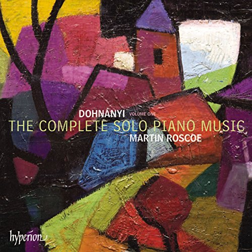 CD cover with abstract painting of buildings, text: "Dohnanyi - The Complete Solo Piano Music.