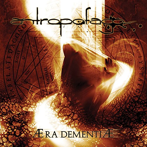 CD cover for Antropofago's "Aera Dementiae" featuring occult symbols and a figure.