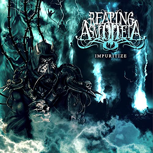 Dark fantasy album cover featuring a monstrous, horned figure in a stormy scene.