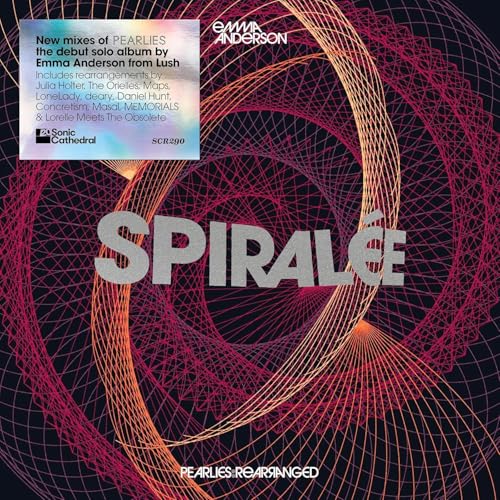 Album cover for Emma Anderson’s “Spiralee” featuring swirling red and orange lines.