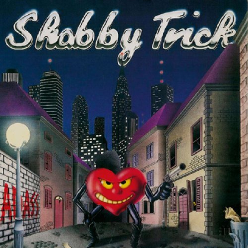 CD cover: cartoon heart with a gun in a city street.