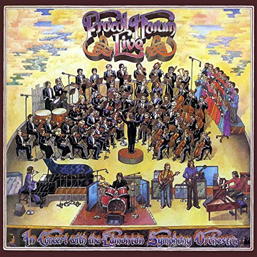 Procol Harum album cover: band with Edmonton Symphony Orchestra performing live.