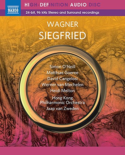 Blu-ray cover for Wagner's Siegfried featuring names of performers and the Hong Kong Philharmonic.