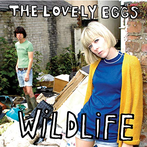 CD cover for The Lovely Eggs’ “Wildlife” featuring two people and debris.