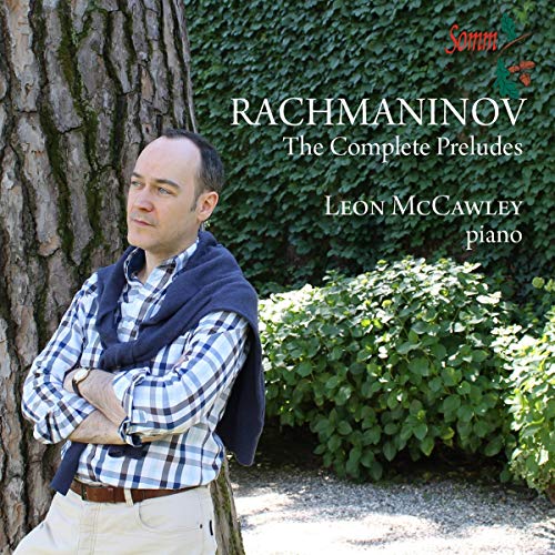 CD cover featuring pianist Leon McCawley leaning against a tree.