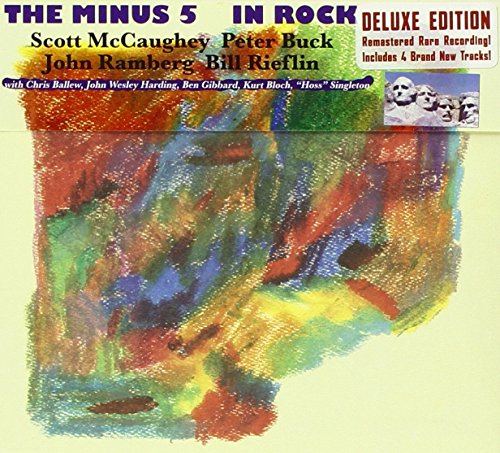 CD cover for “Minus 5 - In Rock” with abstract colorful paint strokes.