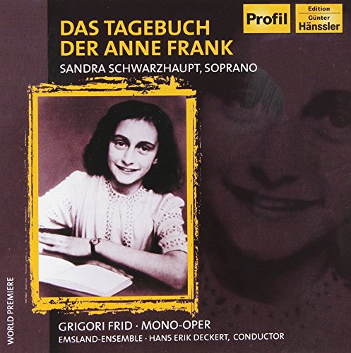 CD cover featuring a portrait of Anne Frank and musical credits.