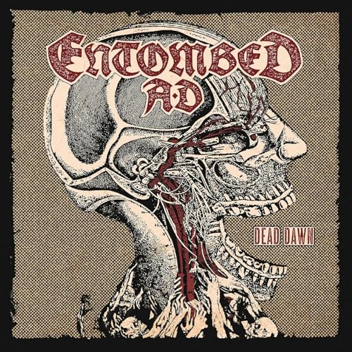 Entombed A.D. album cover: skull illustration with red accents.