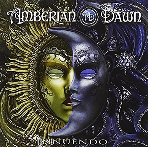 CD cover for “Innuendo” featuring a masked face with sun and moon.